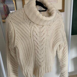 Fishermancore Sweater Chunky White Turtleneck